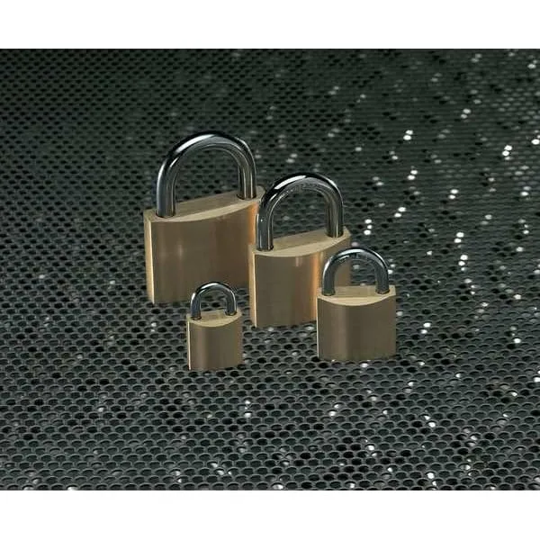 Padlock: Brass, Keyed Different, 1-1/2" Wide