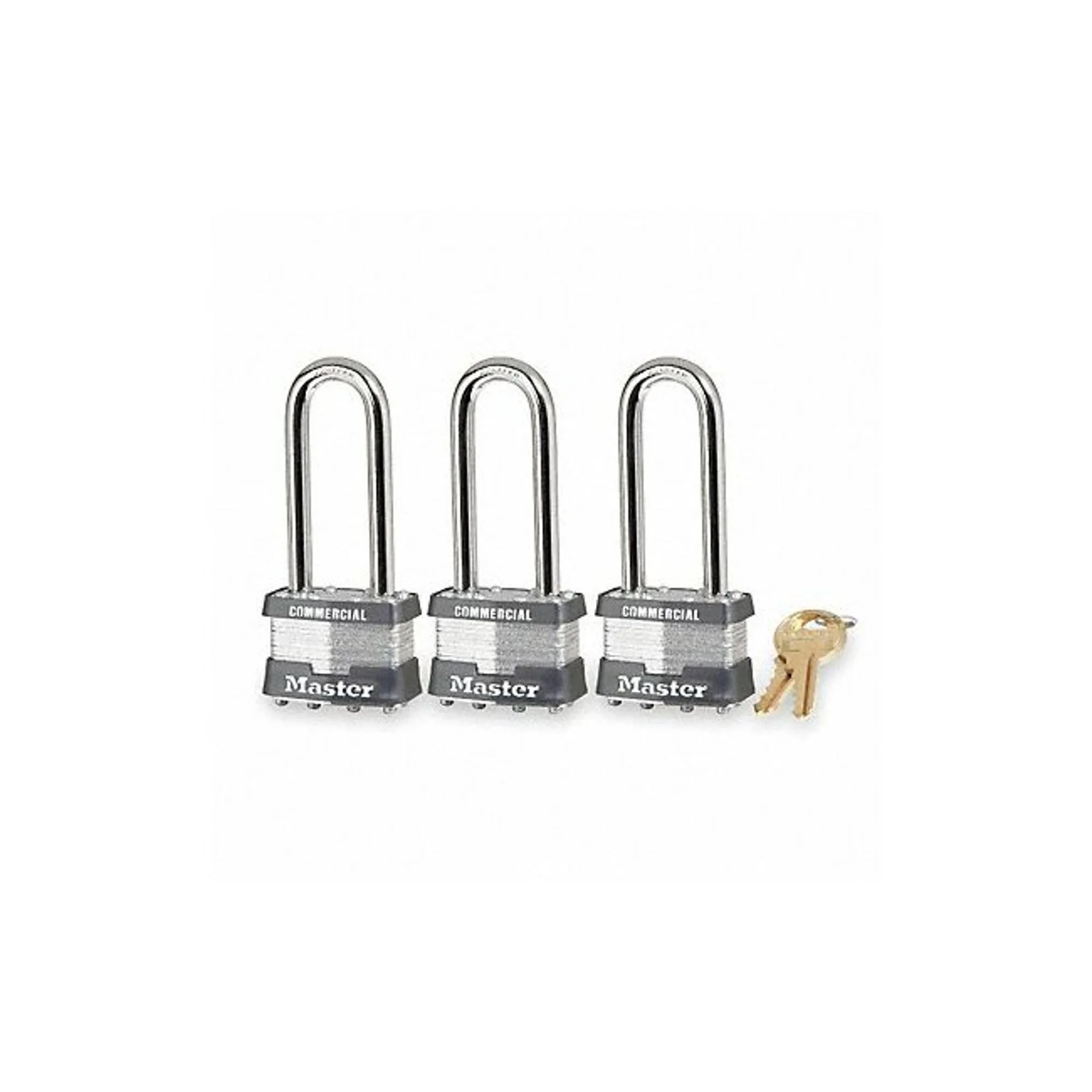MASTER LOCK Keyed Padlock, 3/4 in, Rectangle, Silver