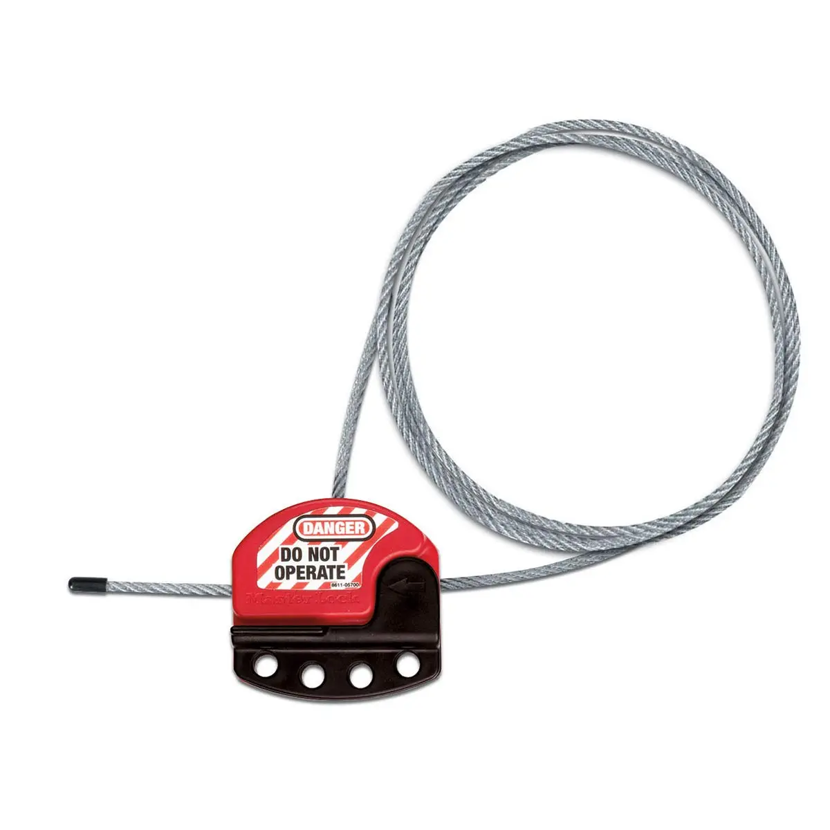 Master Lock S806 Adjustable Cable Lockout, 6 ft, 5/32" Dia, Black/Red