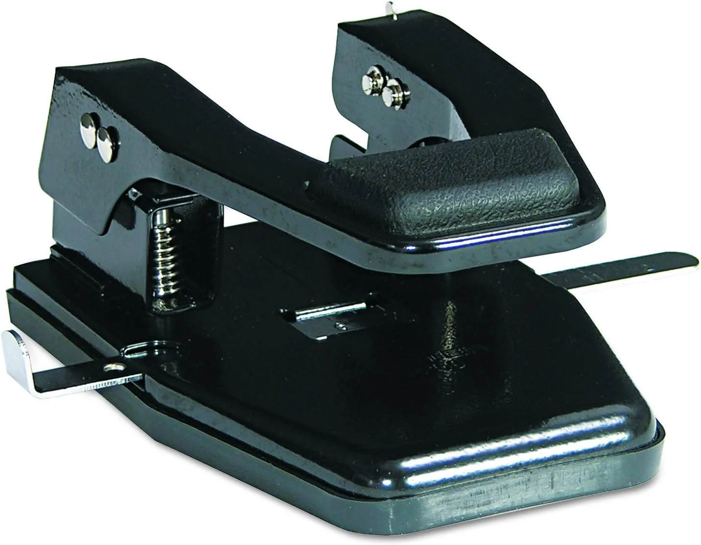 Martin Yale MP250 Master 2-Hole Paper Punch, Black, 9/32" Hole Diameter, Punches Up To 40 Sheets, Adjustable Paper Guide, Lock-down Handle