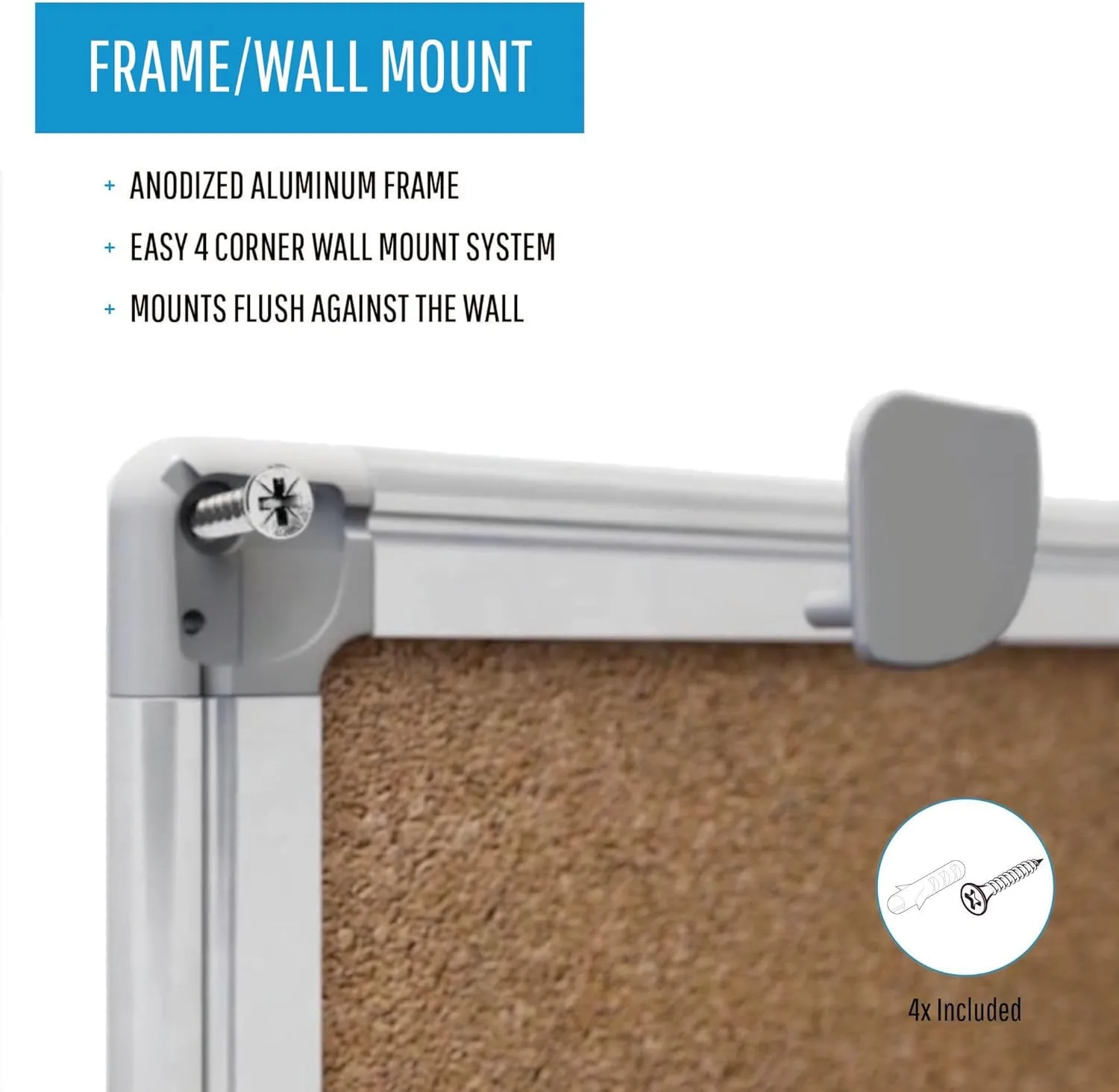 MASTERVISION Earth Series Self-Healing Cork Bulletin Board with Aluminum Frame