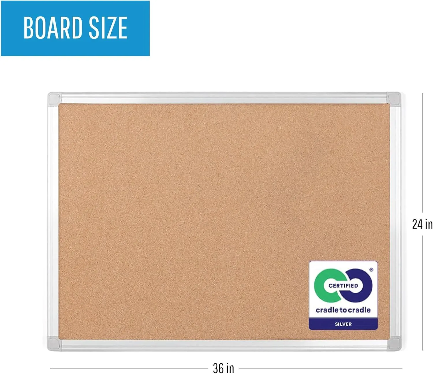 MASTERVISION Earth Series Self-Healing Cork Bulletin Board with Aluminum Frame