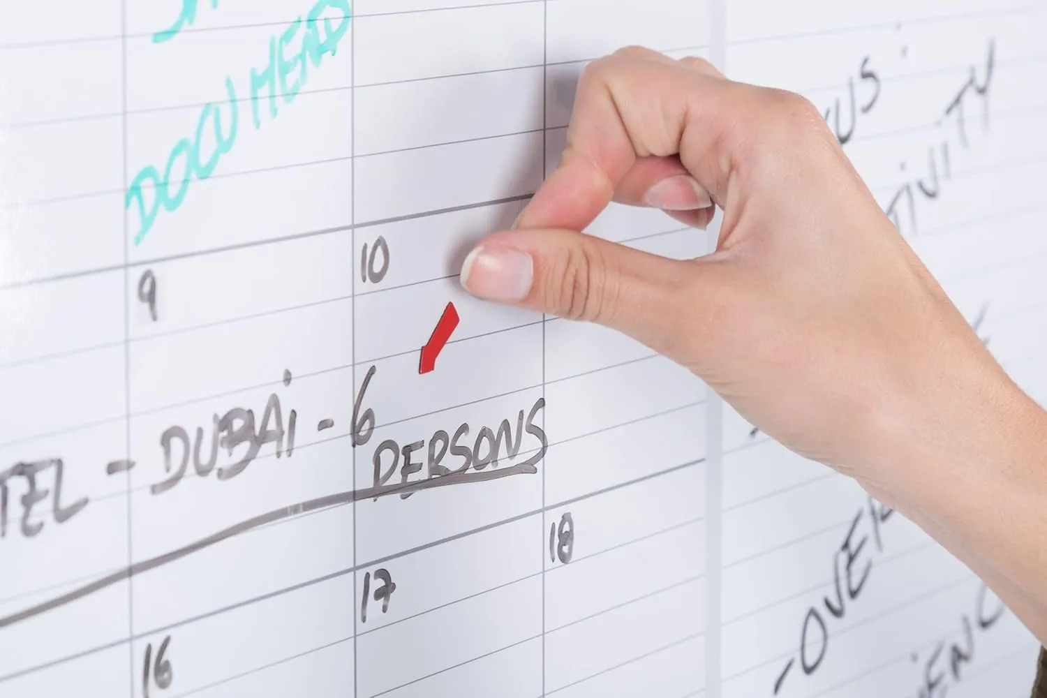 MasterVision Magnetic Dry-Erase Monthly Planner Board, 36 x 24 in, Aluminum Frame