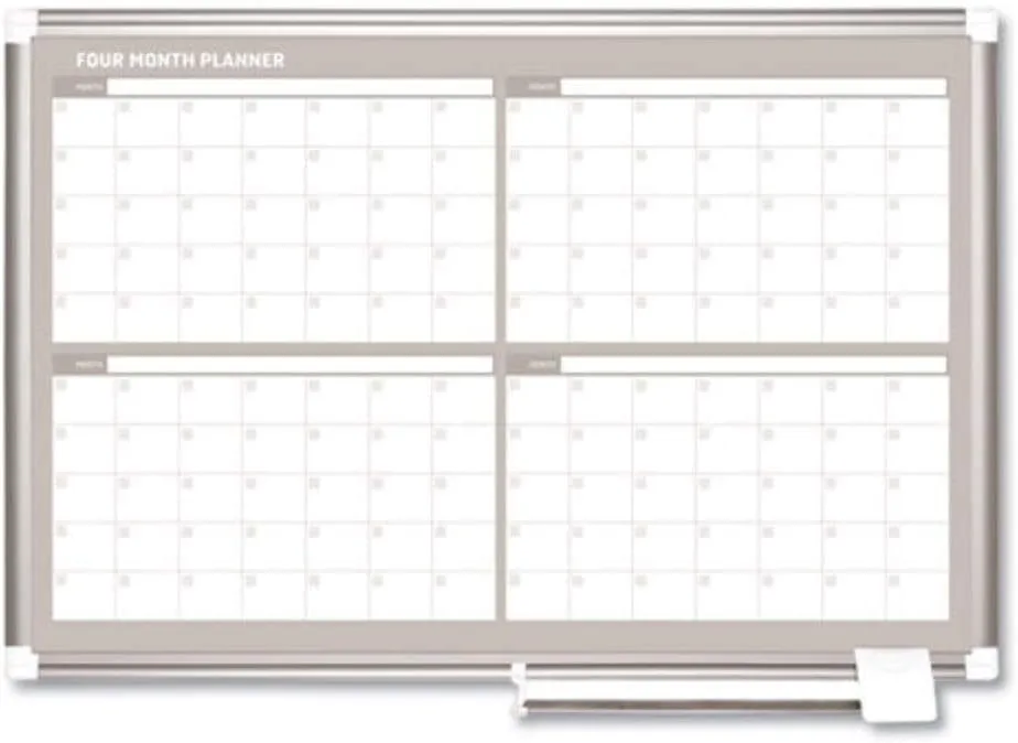 MasterVision Gold Ultra Dry-Erase 4-Month Planner, 36 x 24 in