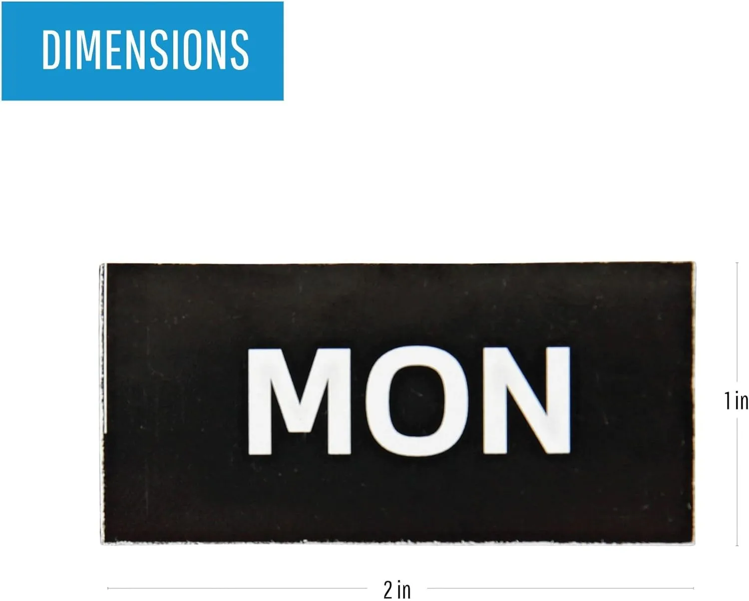 MasterVision Days of The Week Magnets, 1 x 2 Inches Each, 7 Magnets, Black/White