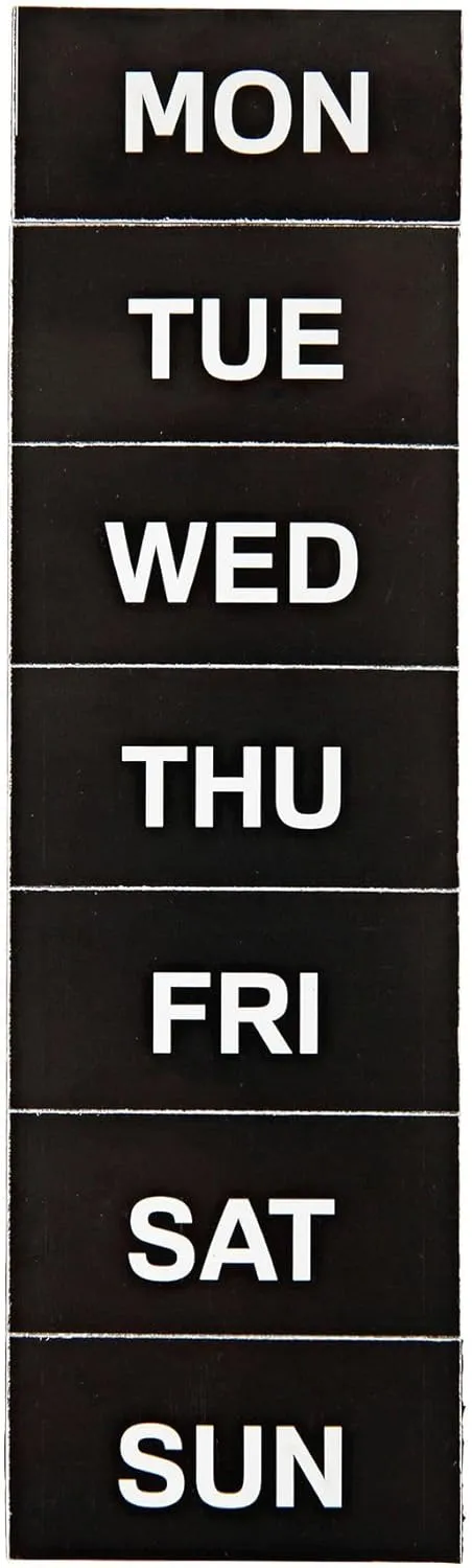 MasterVision Days of The Week Magnets, 1 x 2 Inches Each, 7 Magnets, Black/White