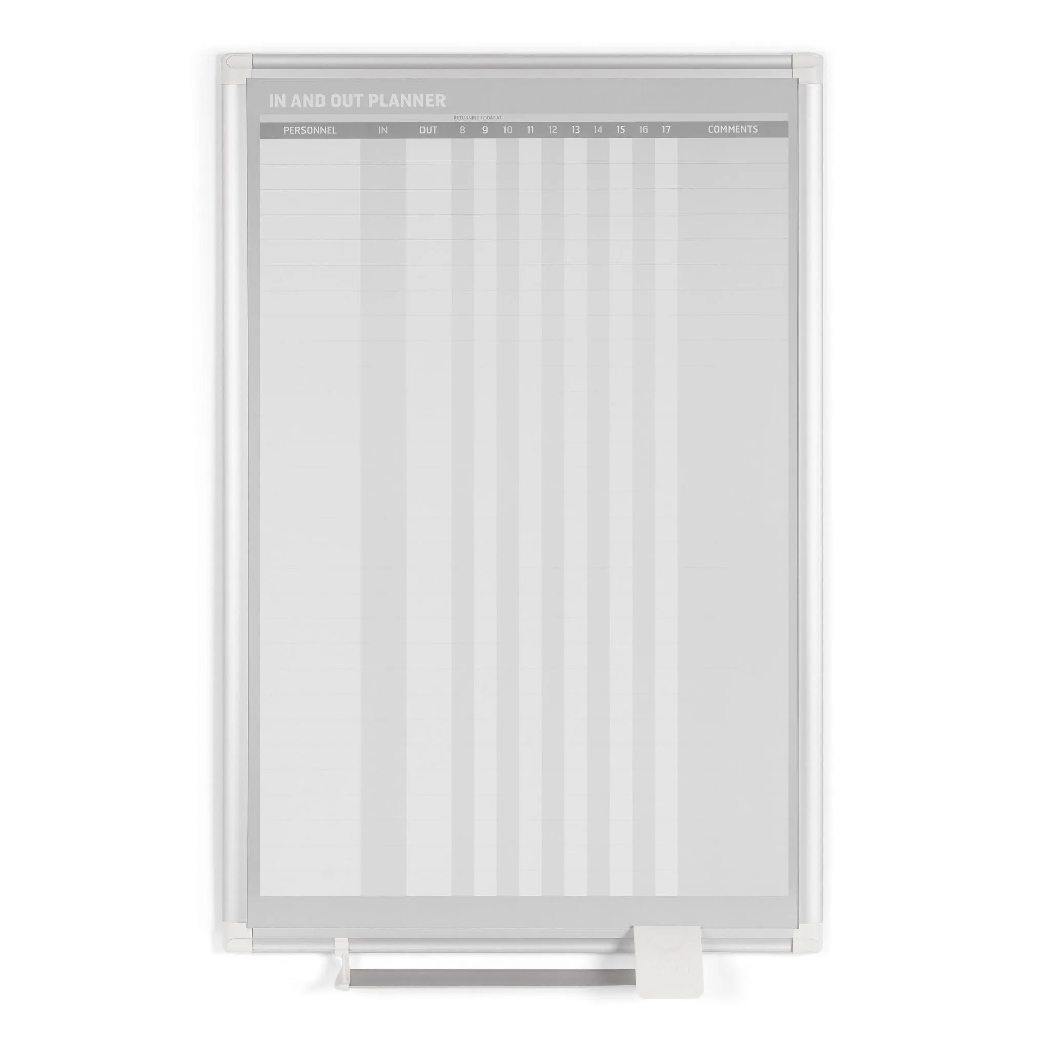 MasterVision Magnetic In/Out Vertical Planner Board 24W x 36H Aluminum Frame Silver