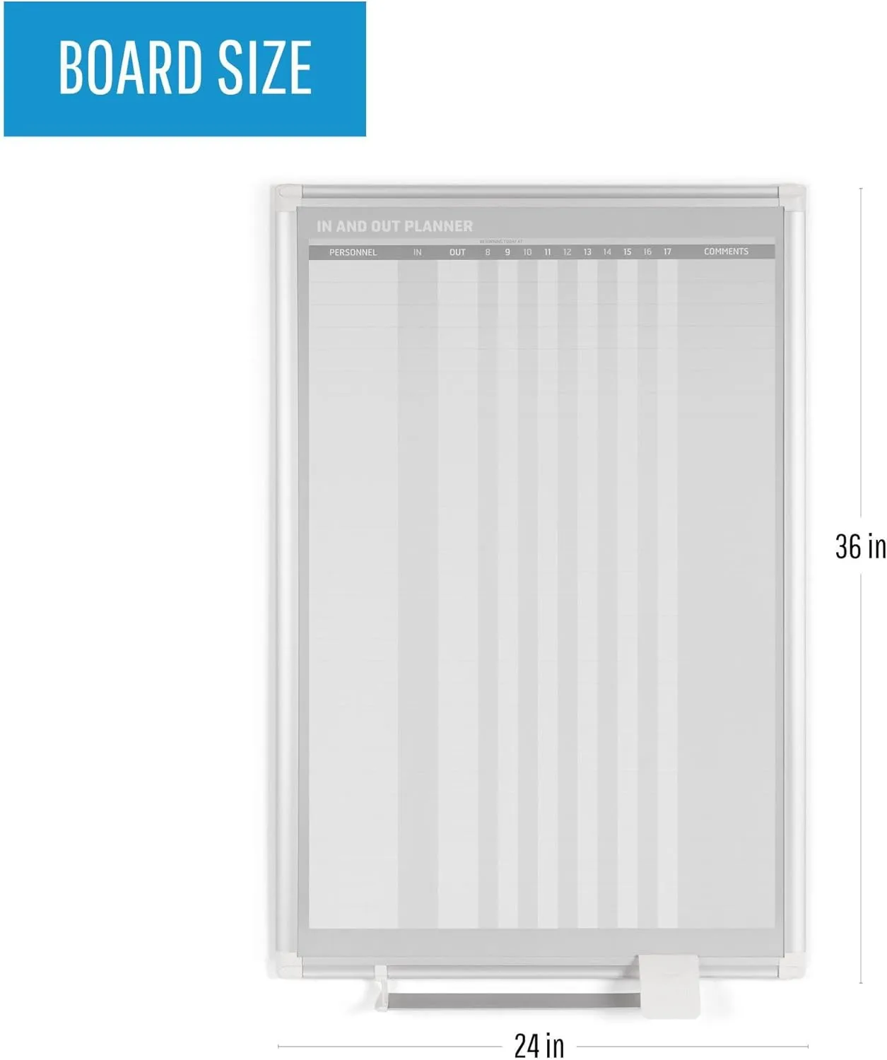 MasterVision Magnetic In/Out Vertical Planner Board 24W x 36H Aluminum Frame Silver