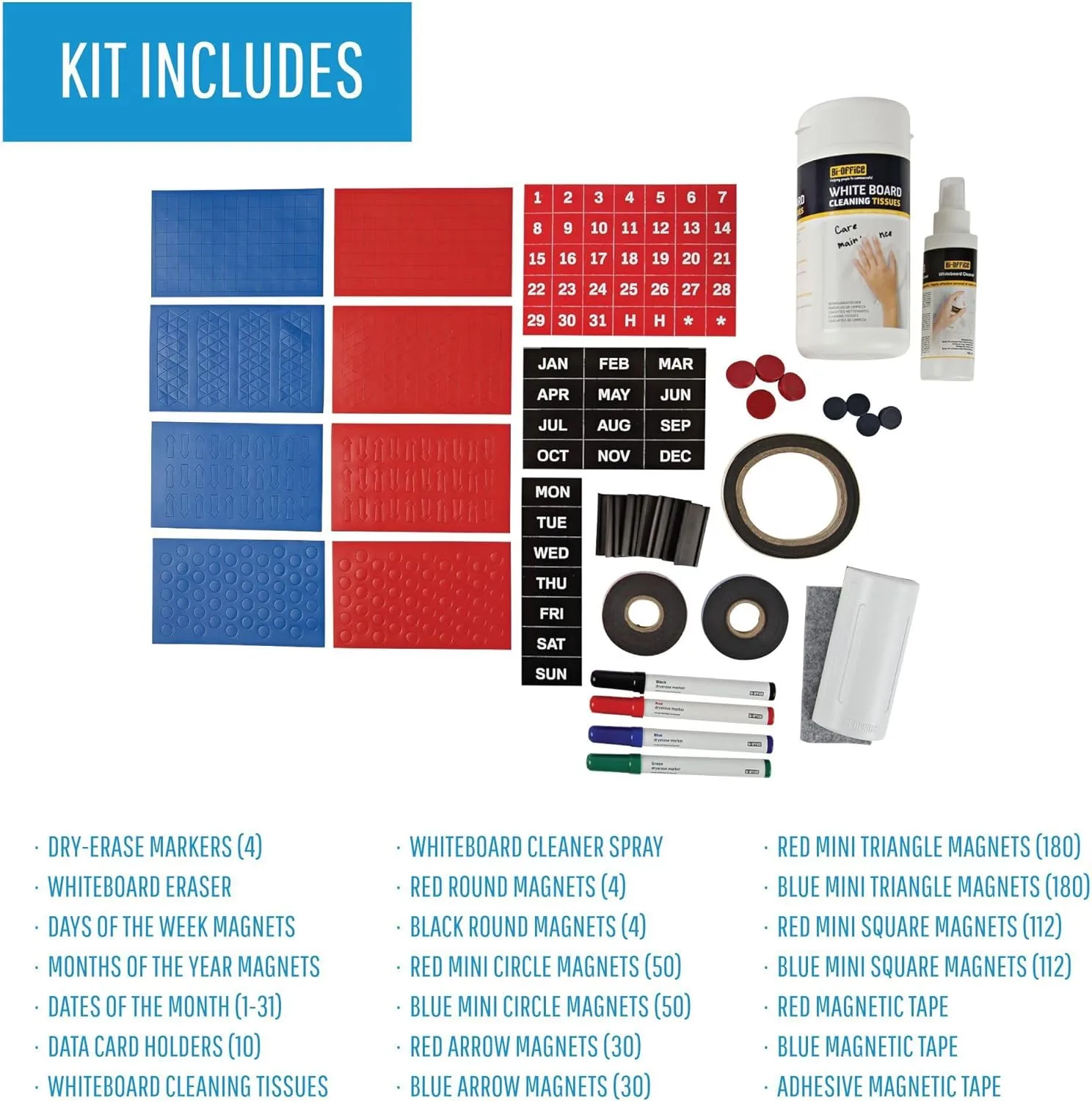 MasterVision Professional Magnetic Planning Accessory Kit, 31 Pieces