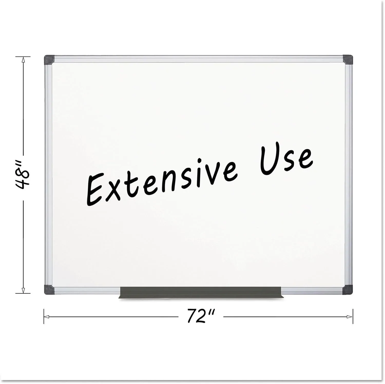 MasterVision Maya Porcelain Magnetic Dry Erase Board, 48 x 36 in., White, Satin Aluminum Frame