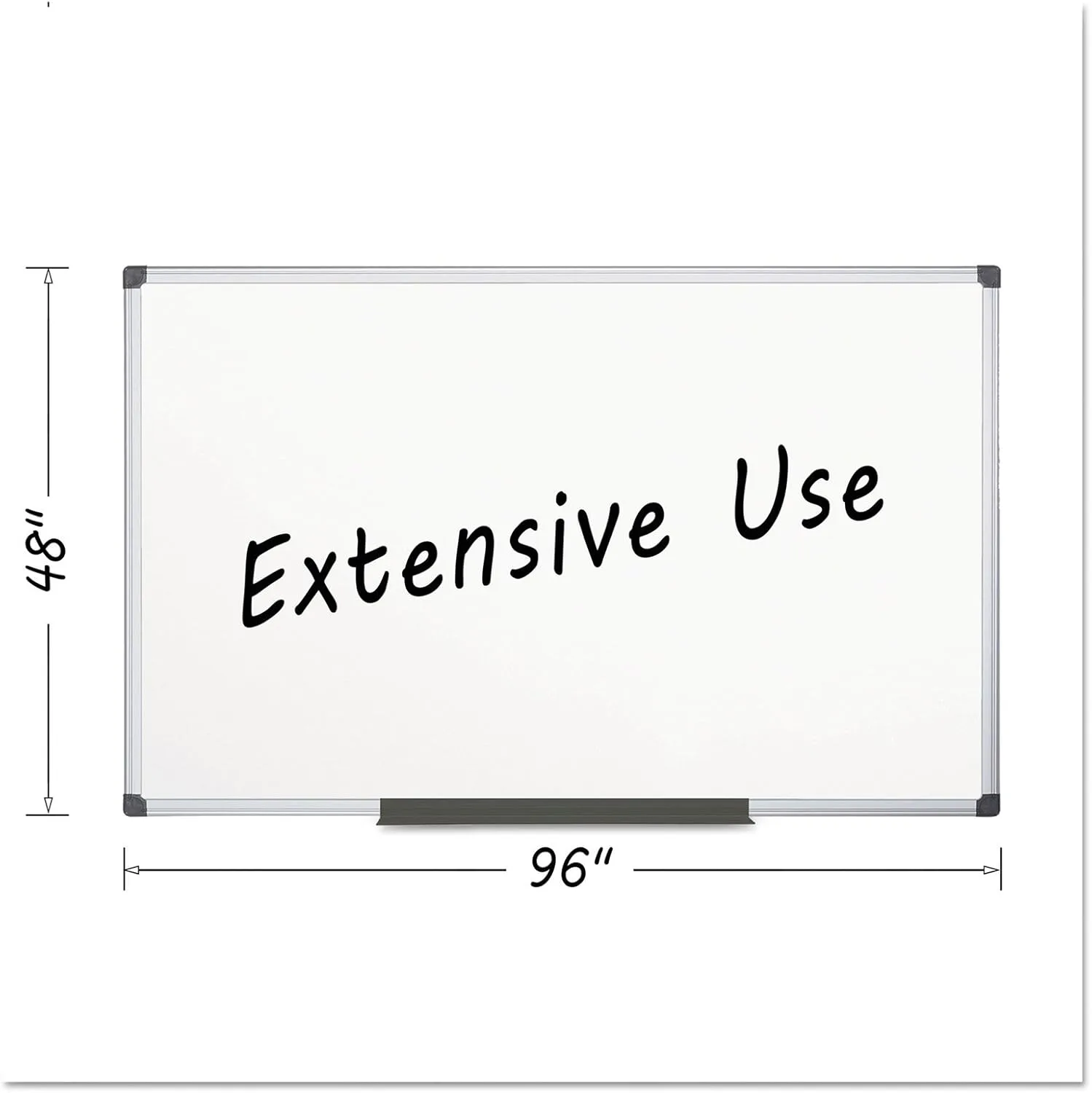 MasterVision Maya Porcelain Magnetic Dry Erase Board, 48 x 36 in., White, Satin Aluminum Frame