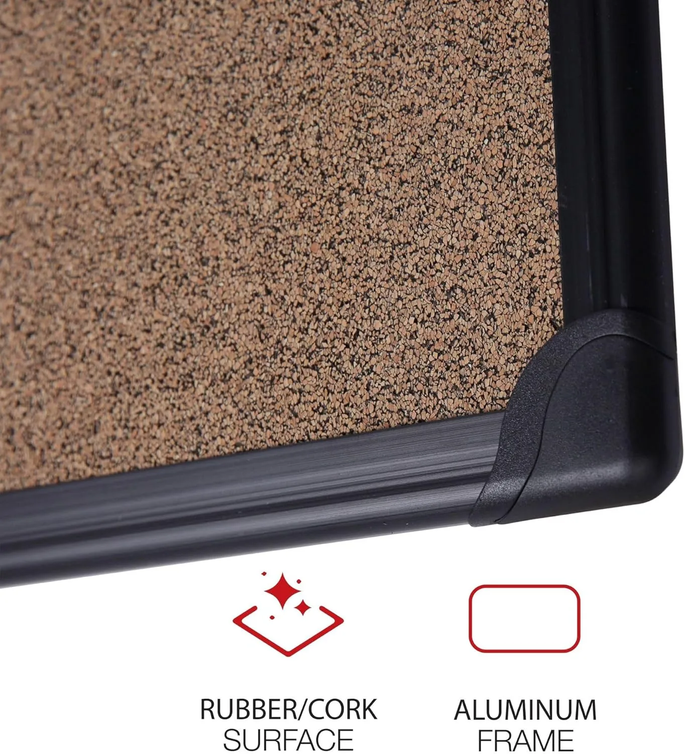 MasterVision Techcork Bulletin Board, 48 x 36, Black Aluminum Frame