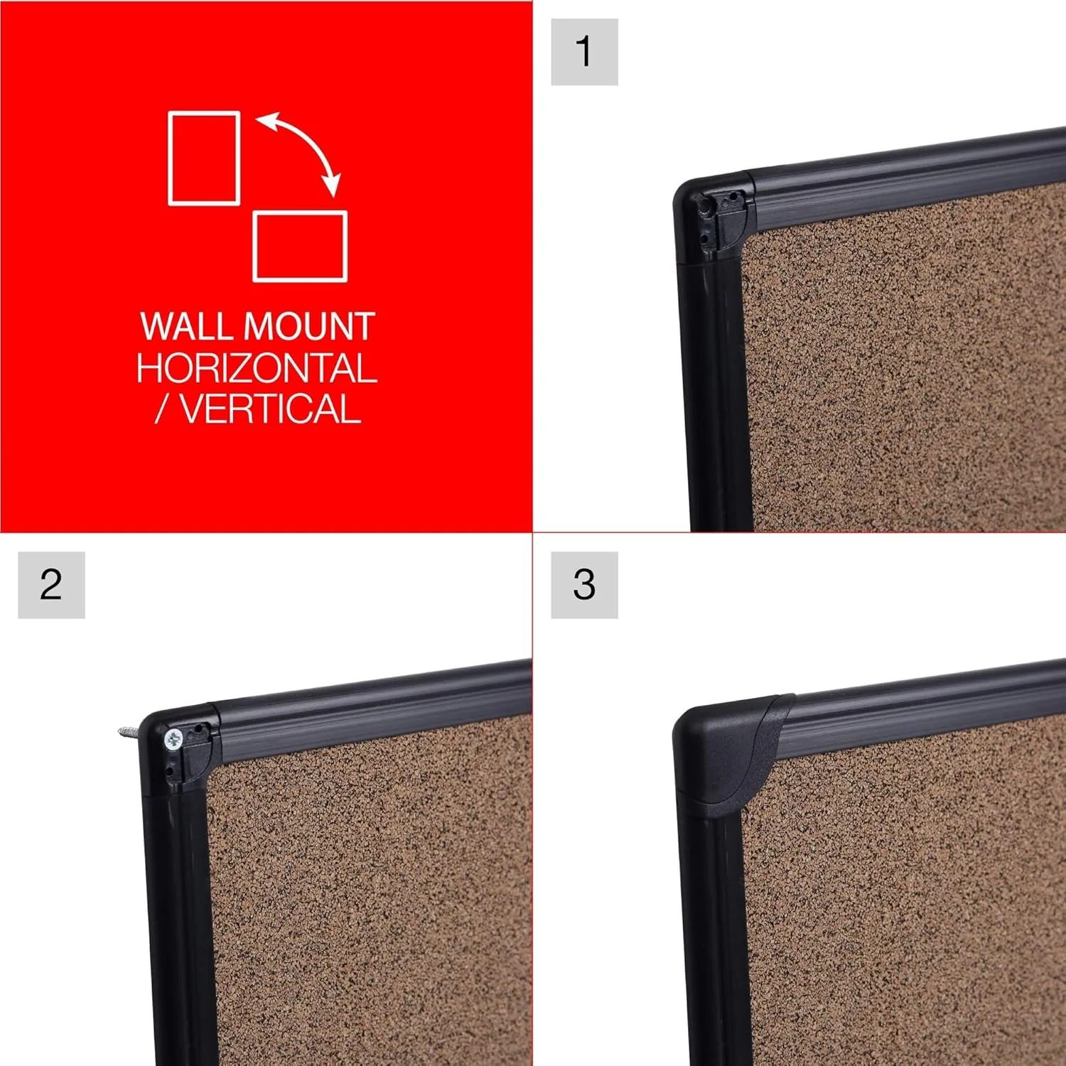 MasterVision Techcork Bulletin Board, 48 x 36, Black Aluminum Frame