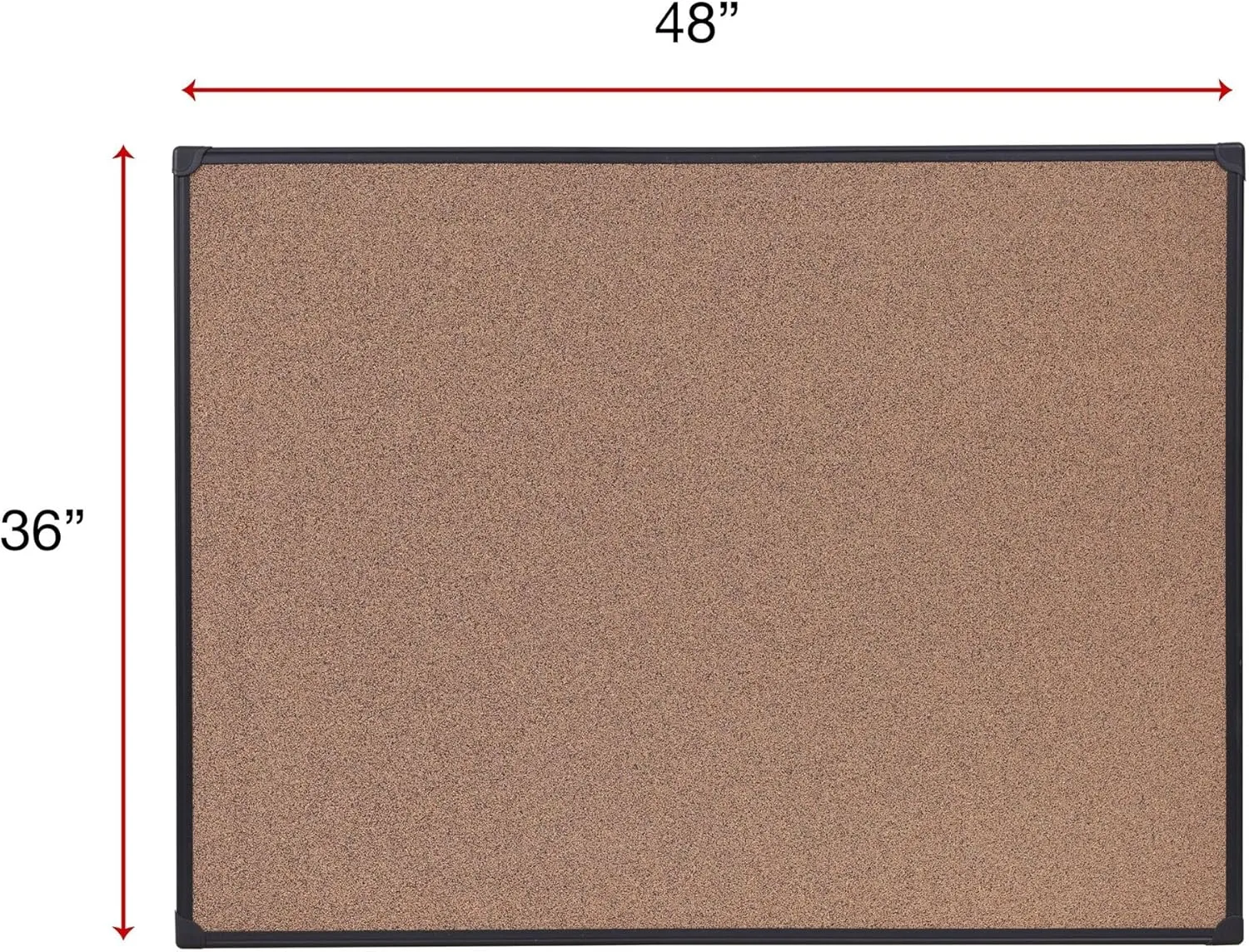 MasterVision Techcork Bulletin Board, 48 x 36, Black Aluminum Frame