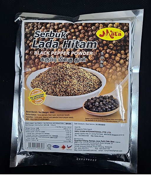 MATA BLACK PEPPER POWDER 500GM