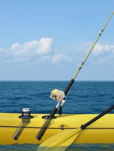 Mate Series Plastic 15° Rod & Cup Holder - Drain - Round Top - Black