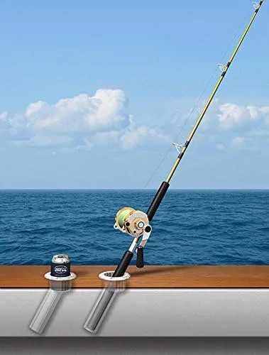 Mate Series Plastic 15° Rod & Cup Holder - Drain - Round Top - Black