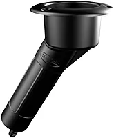 Mate Series Plastic 30° Rod & Cup Holder - Drain - Round Top - Black