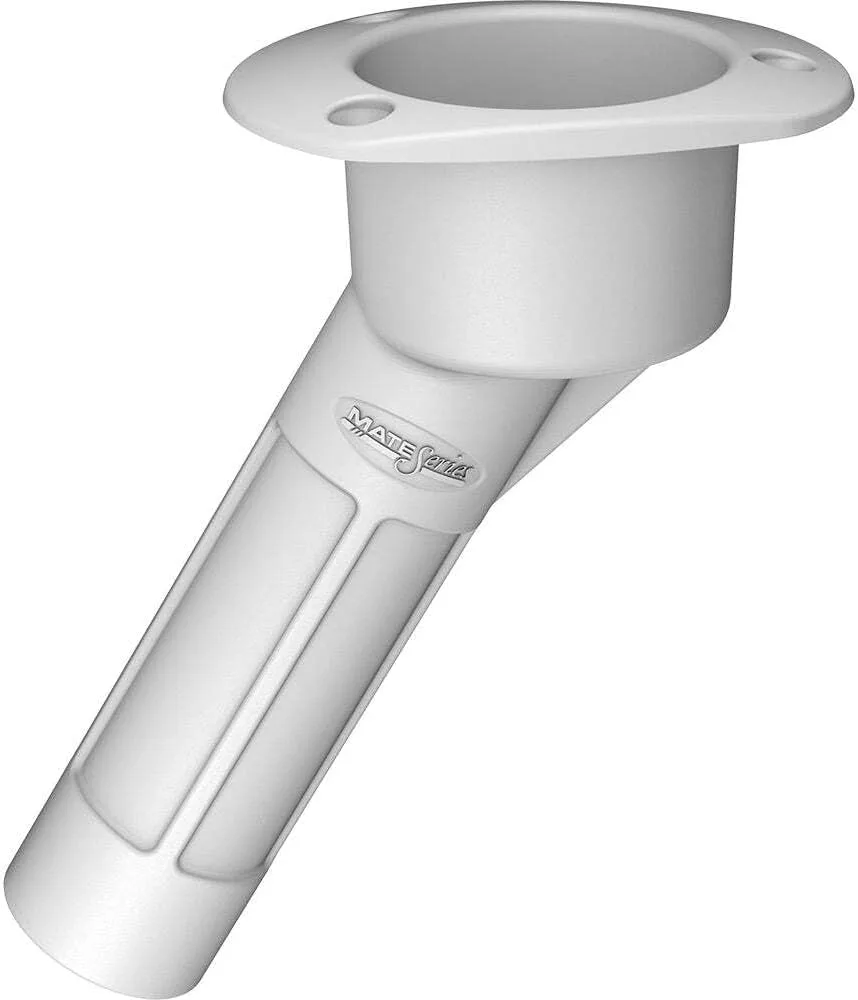 Mate Series Plastic 30° Rod & Cup Holder - Open - Oval Top - White