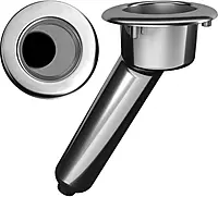 Mate Series Elite Screwless Stainless Steel 30° Rod & Cup Holder - Drain - Round Top