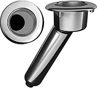 Mate Series Elite Screwless Stainless Steel 30° Rod & Cup Holder - Drain - Round Top
