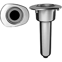 Mate Series Elite Screwless Stainless Steel 0° Rod & Cup Holder - Drain - Oval Top