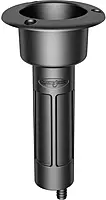 Mate Series Plastic 0° Rod & Cup Holder - Drain - Round Top - Black