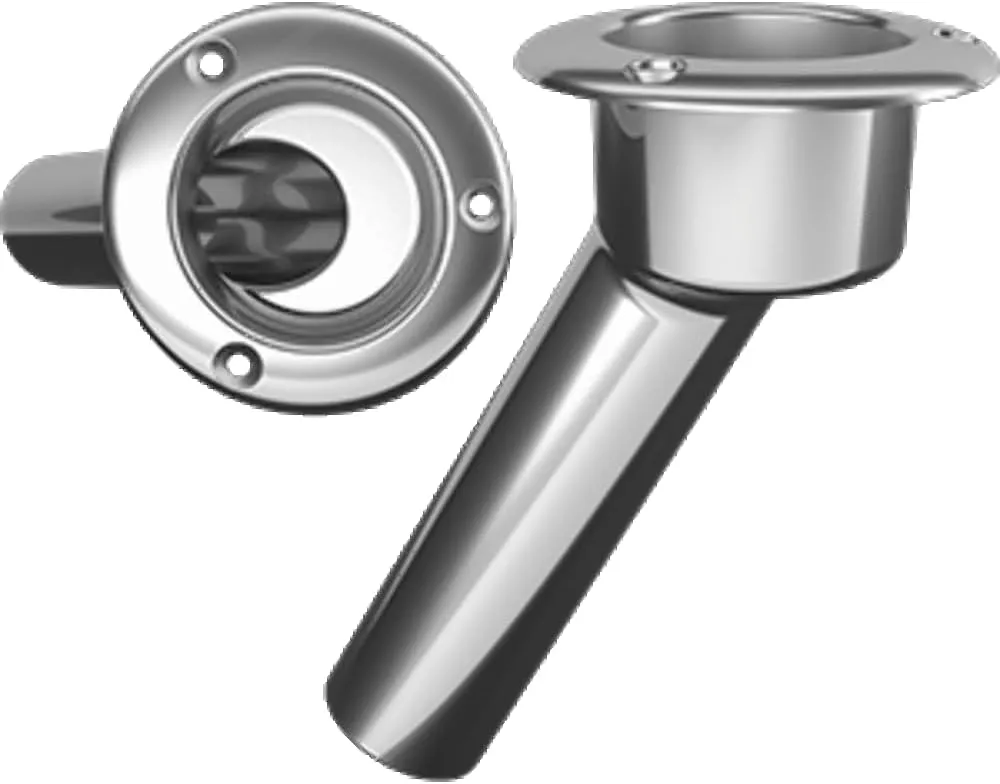 Mate Series Stainless Steel 30° Rod & Cup Holder - Open - Round Top