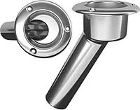 Mate Series Stainless Steel 30° Rod & Cup Holder - Open - Round Top