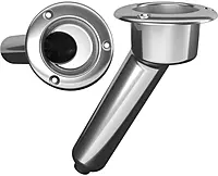 Mate Series Stainless Steel 30° Rod & Cup Holder - Drain - Round Top