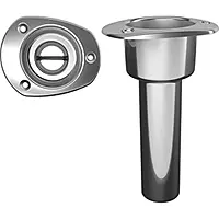 Mate Series Stainless Steel 0° Rod & Cup Holder - Open - Oval Top