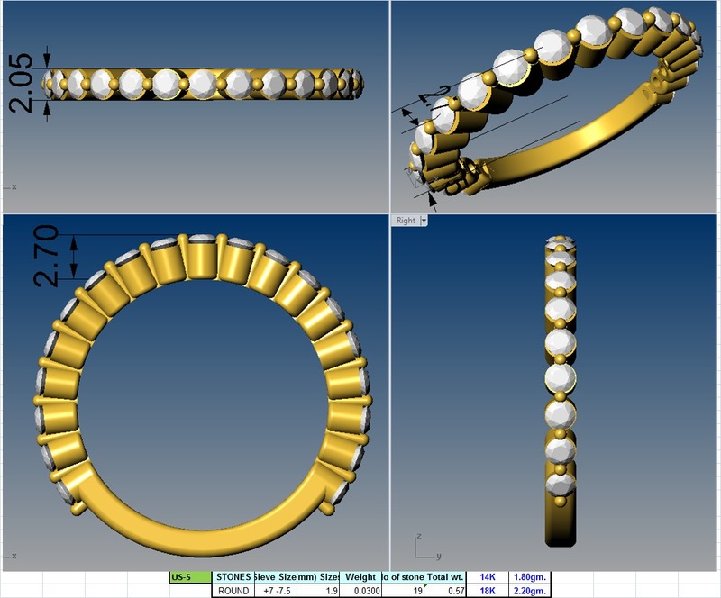 2mm wide eternity diamond wedding band