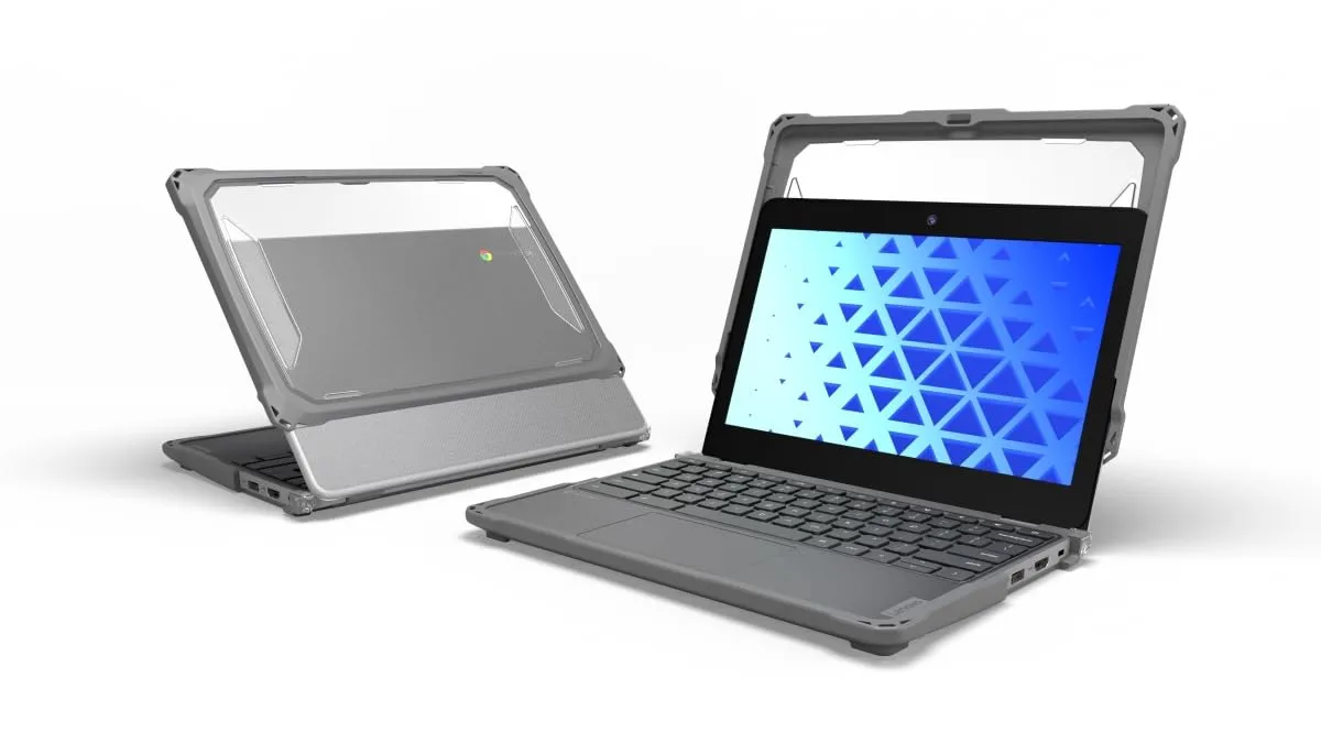 MAXCases Extreme Shell-F3 Slide Case for Lenovo 300e/100e and 300w/100w G4 Chromebook 11" (Gray/Clear)