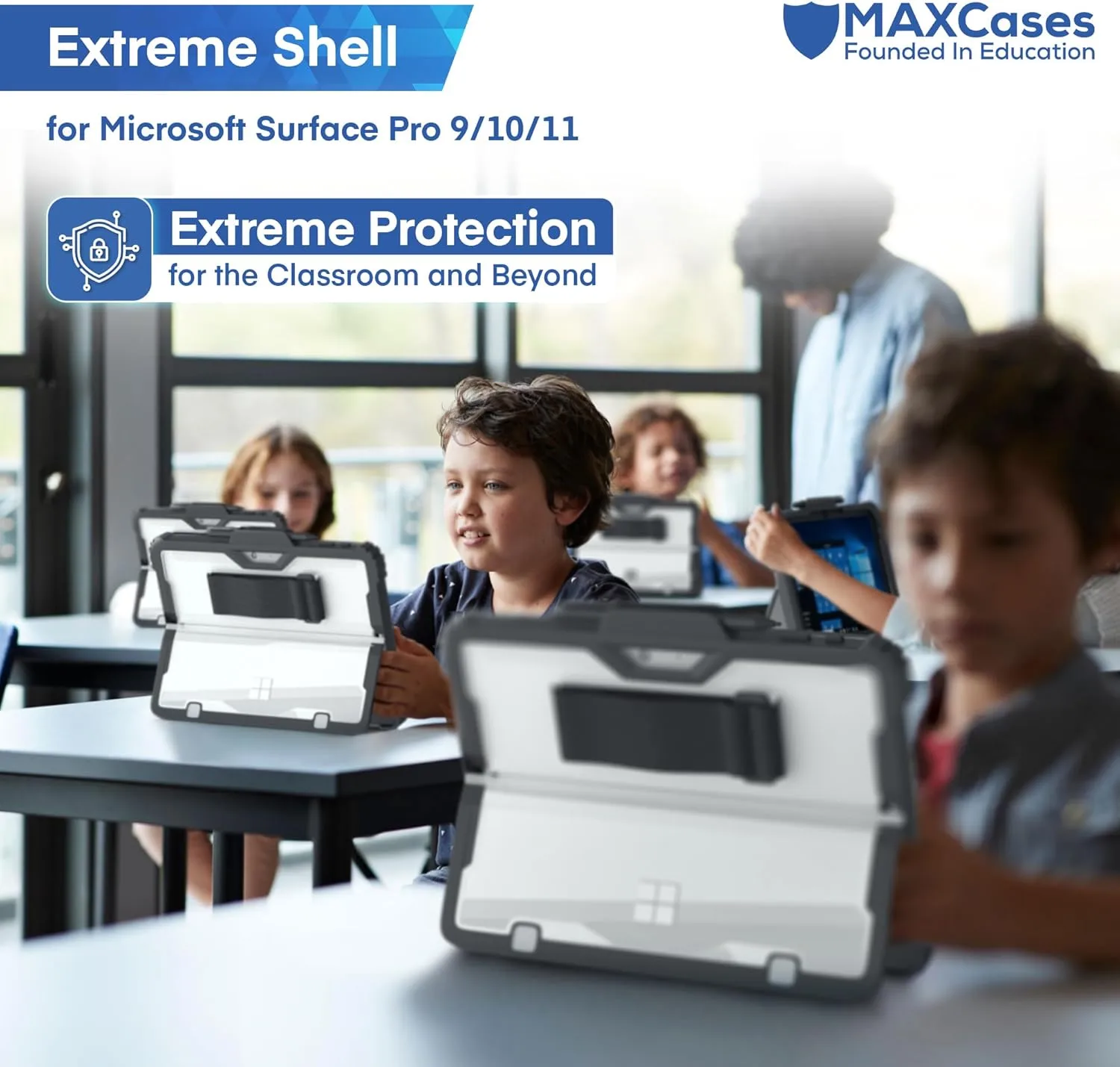 MAXCases Extreme Shell for Microsoft Surface Pro 9/10/11 Case, 13 inch Black