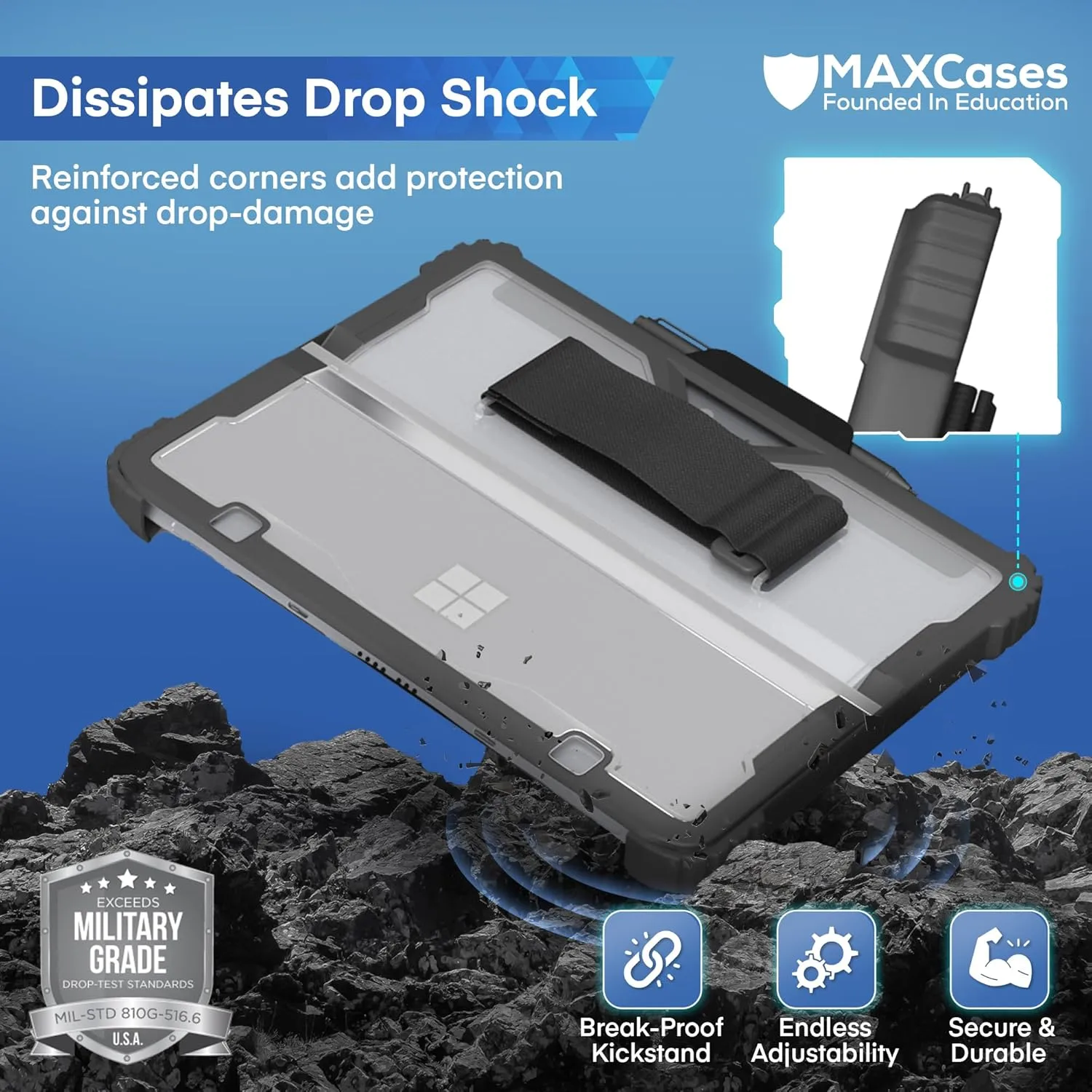 MAXCases Extreme Shell for Microsoft Surface Pro 9/10/11 Case, 13 inch Black