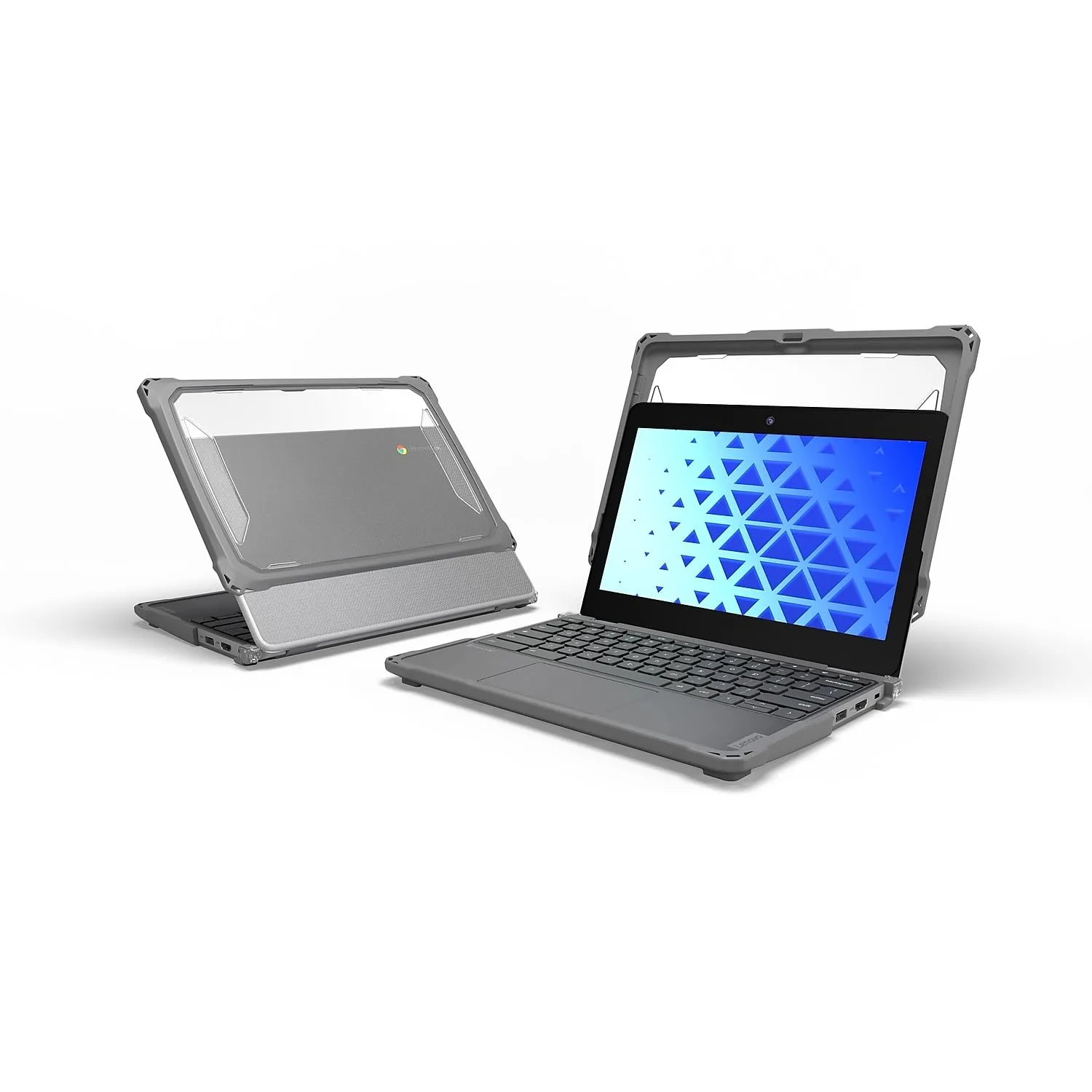 MAXCases Extreme Shell-F3 Slide Case for Lenovo 100e G4 Chromebook 11" (ver 83G Only) (Gray/Clear)