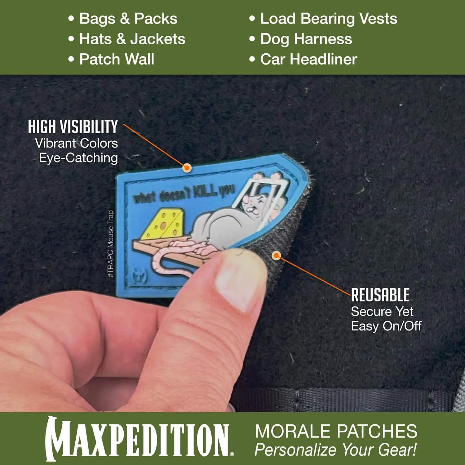 MAXPEDITION 3D Morale Patch with Hook Back