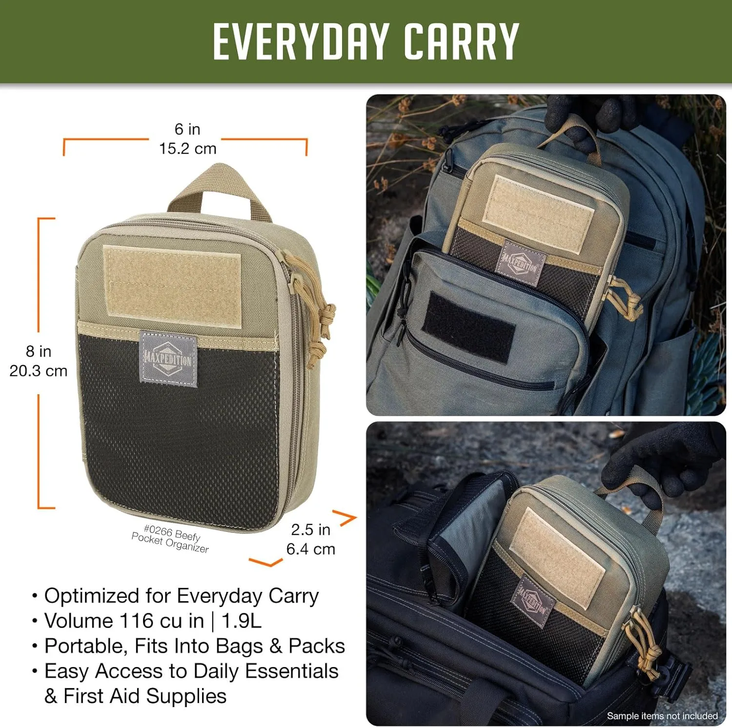 MAXPEDITION Beefy Pocket Organizer MOLLE-Compatible 1000D Nylon Tactical Pouch