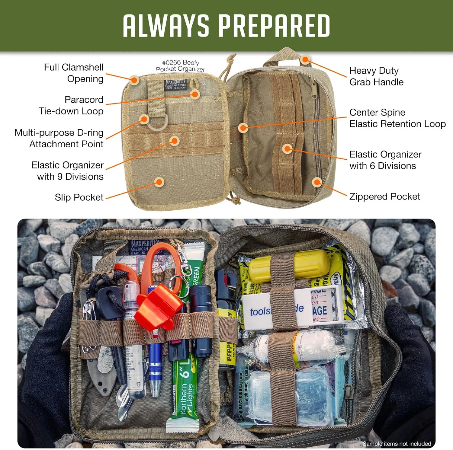 MAXPEDITION Beefy Pocket Organizer MOLLE-Compatible 1000D Nylon Tactical Pouch