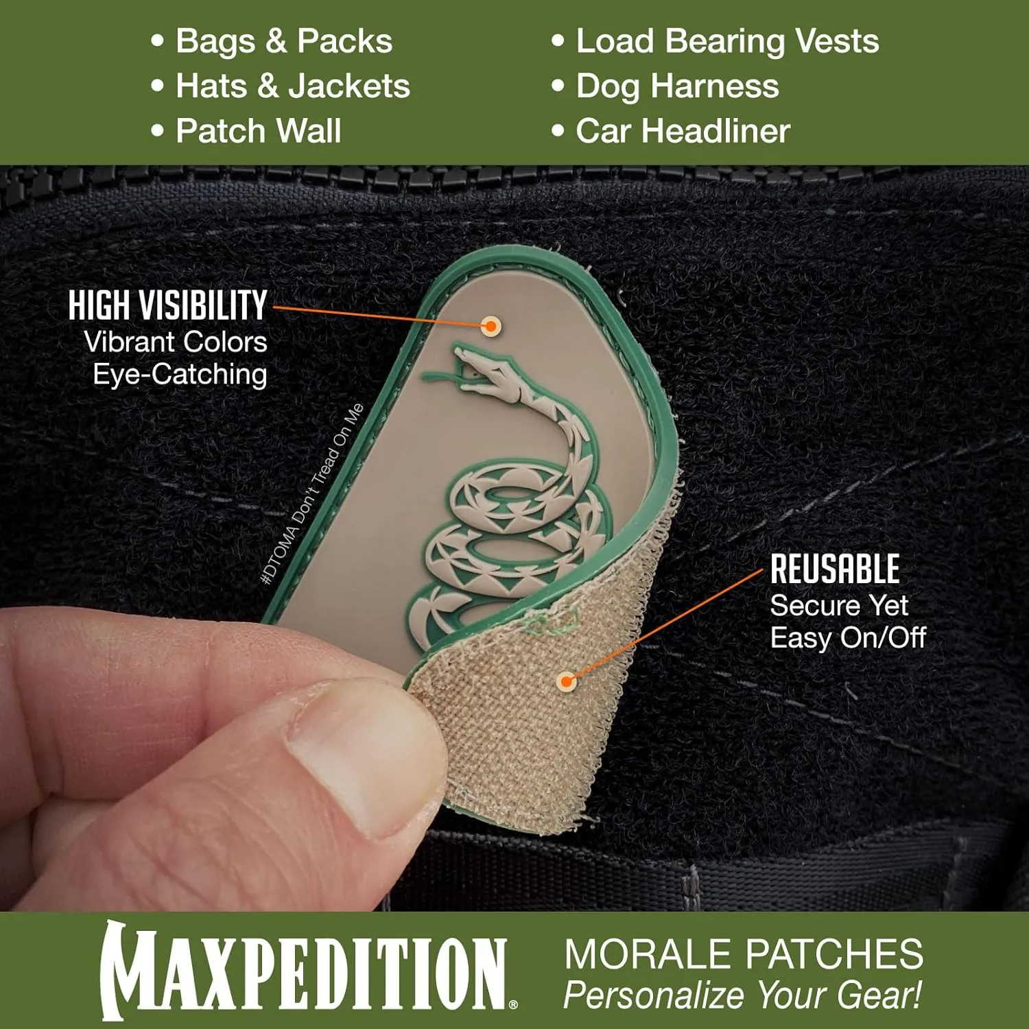MAXPEDITION Don't Tread On Me PVC Morale Patch