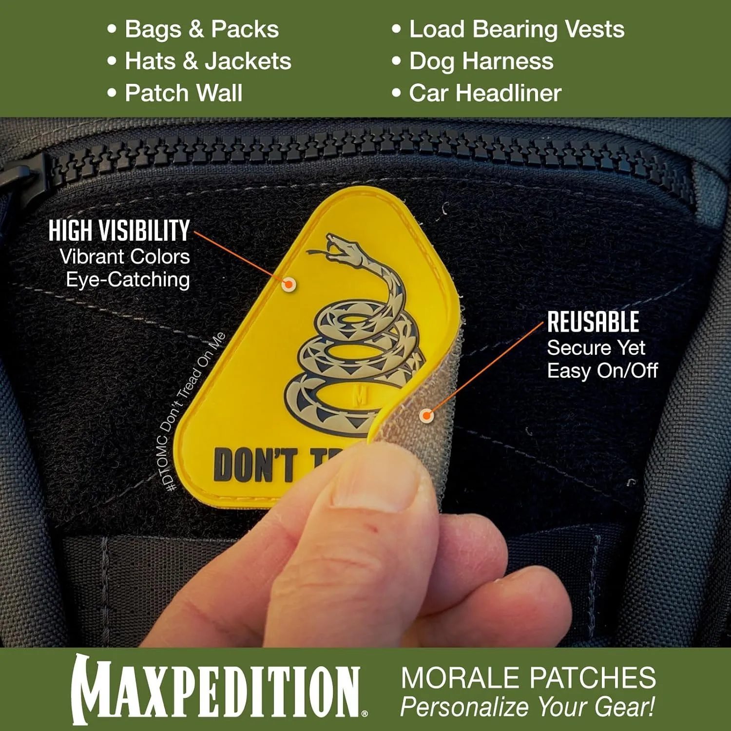 MAXPEDITION Don't Tread On Me PVC Morale Patch