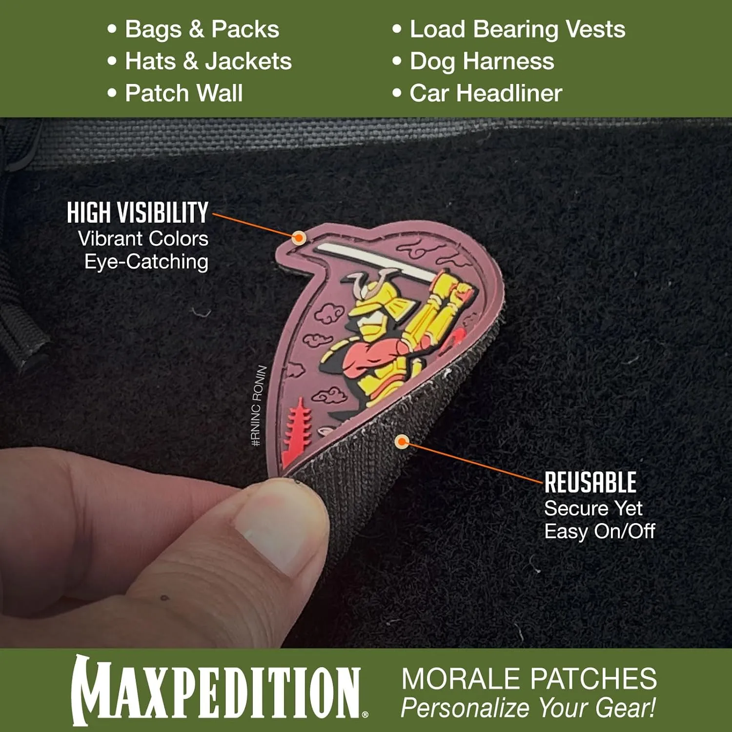 MAXPEDITION Ronin 3D PVC Morale Patch
