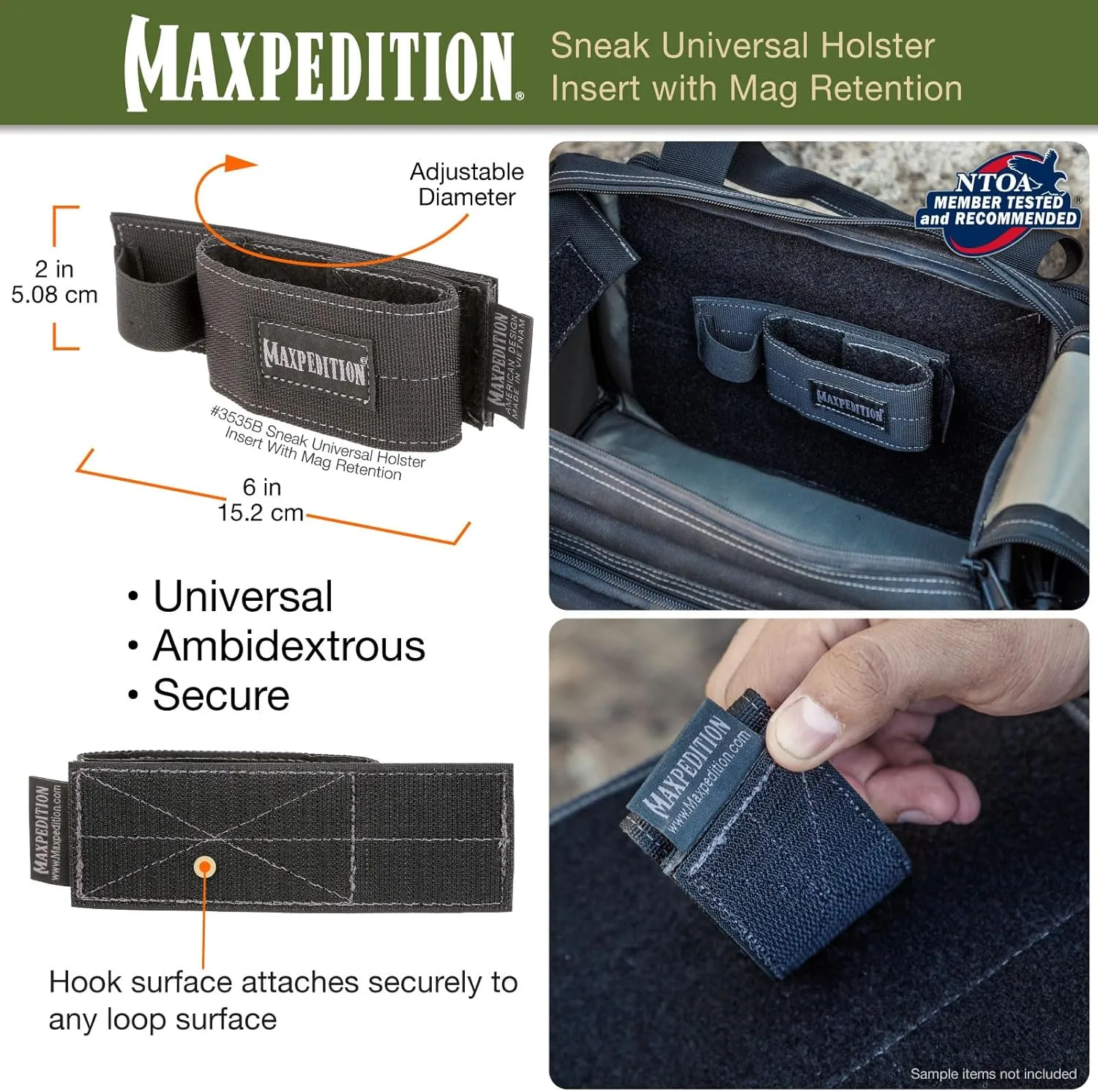 MAXPEDITION Sneak Universal Holster Insert with Mag Retention