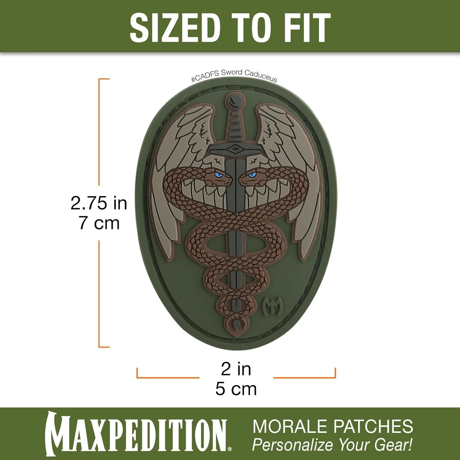 MAXPEDITION Sword Caduceus 3D PVC Morale Patch