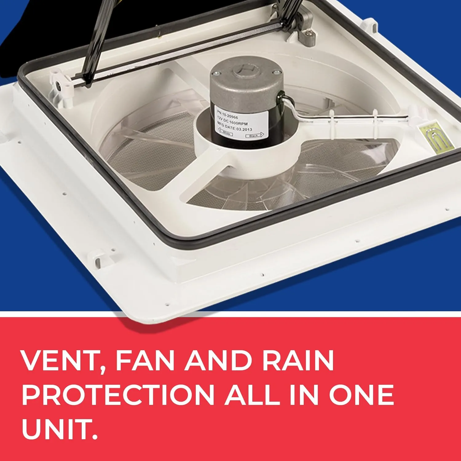 MAXXAIR Maxxfan Plus 10-Speed RV Intake & Exhaust Fan with Remote, Smoke (00-04500K)