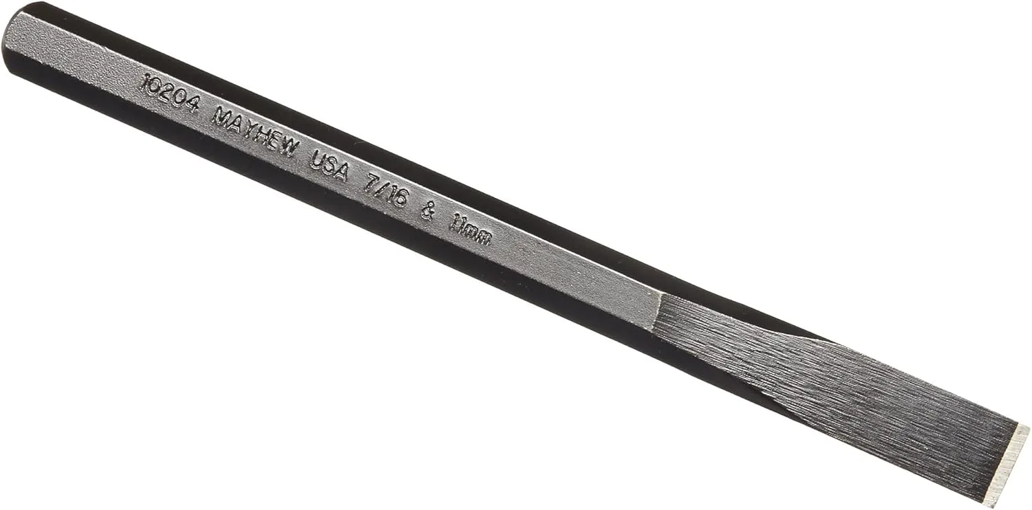 Mayhew Tools 10204 Cold Chisel, 7/16" - 11 mm x 6-1/2", Black Oxide Finish