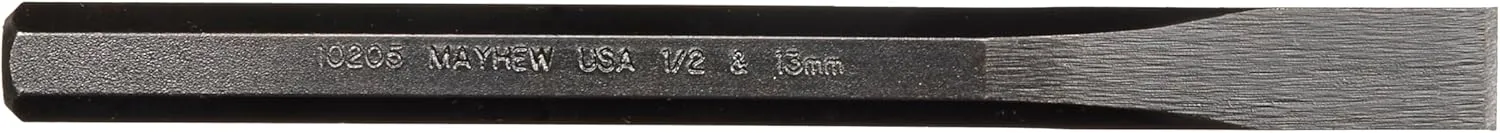 Mayhew Tools 10205 Cold Chisel, 1/2"- 13 mm x 6", Black Oxide Finish