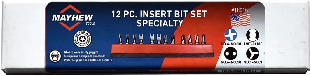 12 PC SLOTTED & PHILLIPS- BIT SET