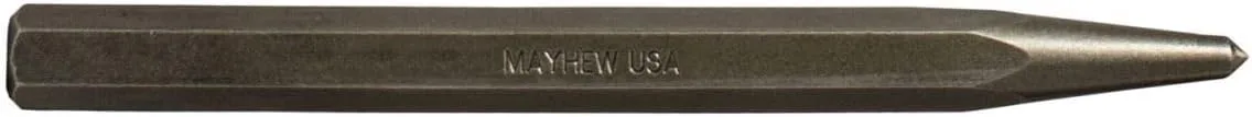 Mayhew Tools Center Punches, Shot-Blast Finish, Hex Body
