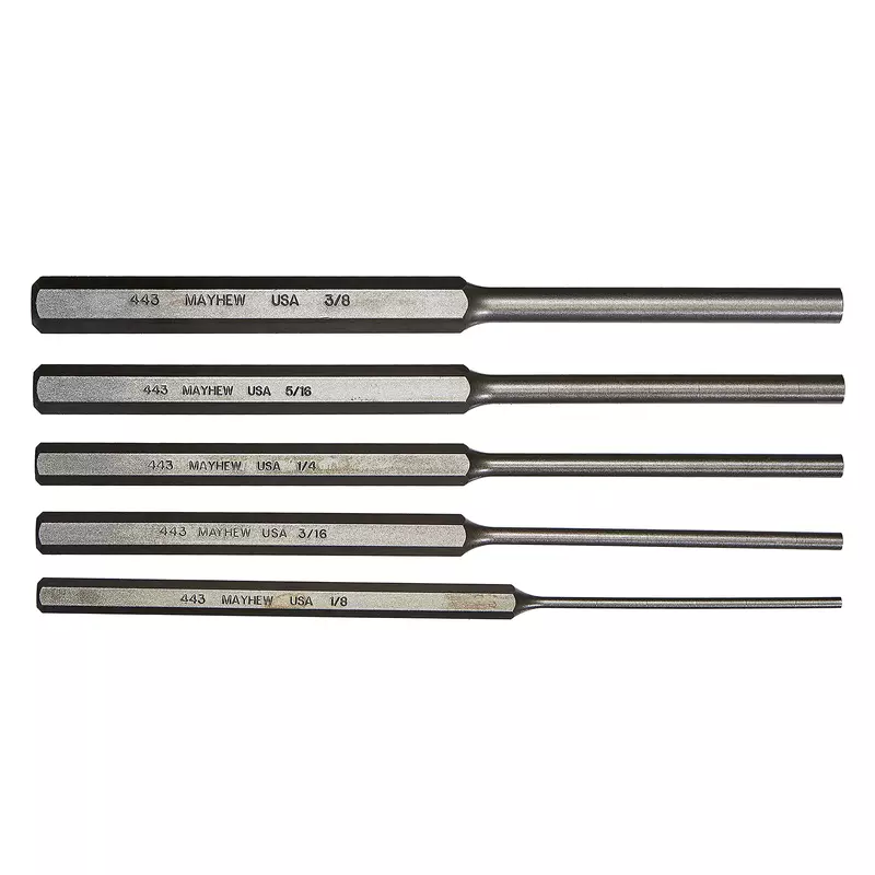Mayhew Select 76065 446-K Long Pin Punch Kit, 5-Piece